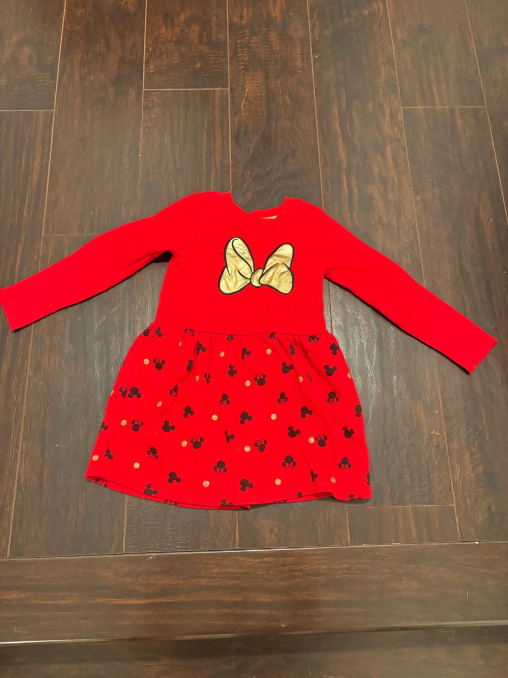 🎀 Disney Minnie Mouse Red & Gold Dress – Girls Size 4